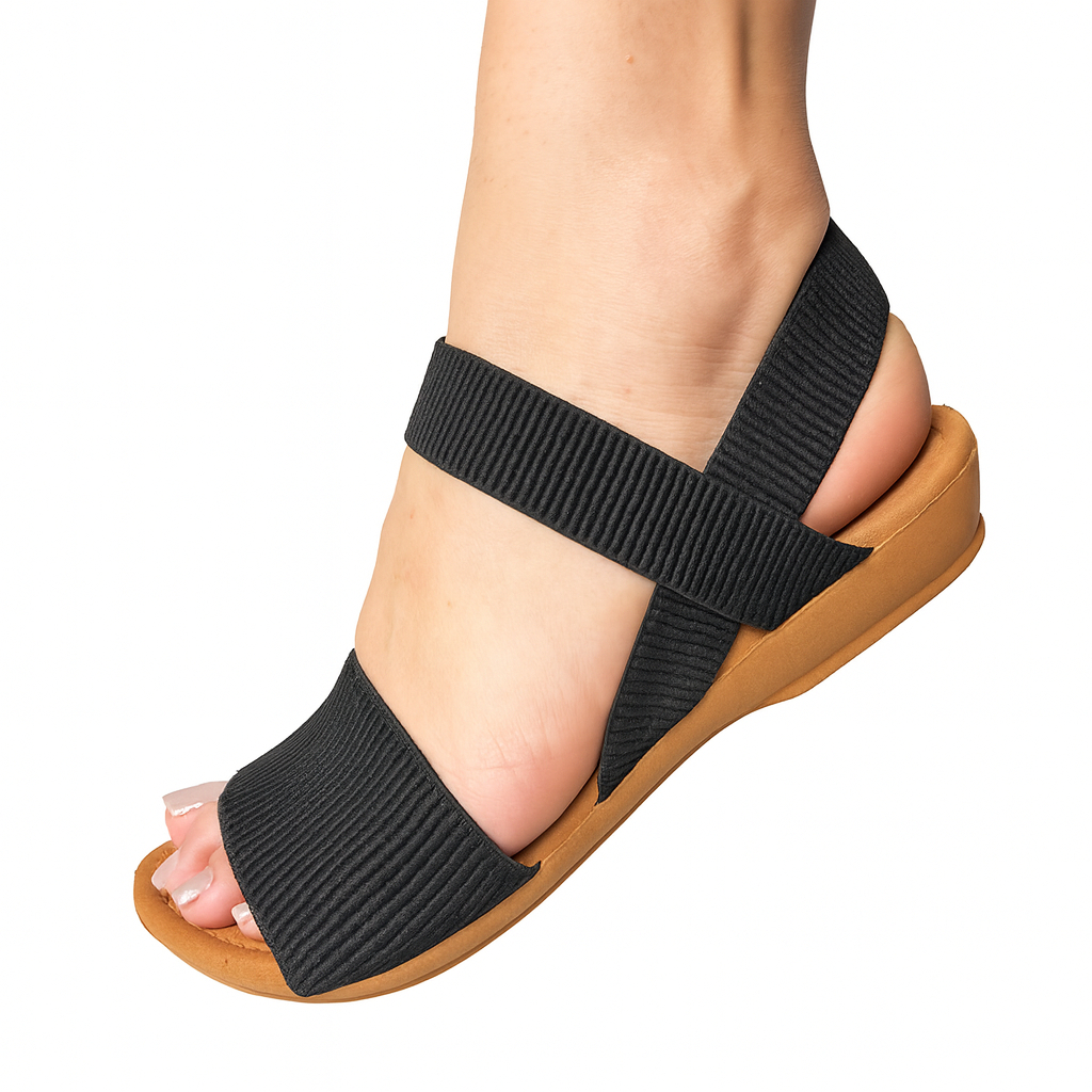 Sandália Feminina Elástico Ortopédica Anabela Anatômica Confortável Papete em Oferta na Shopee