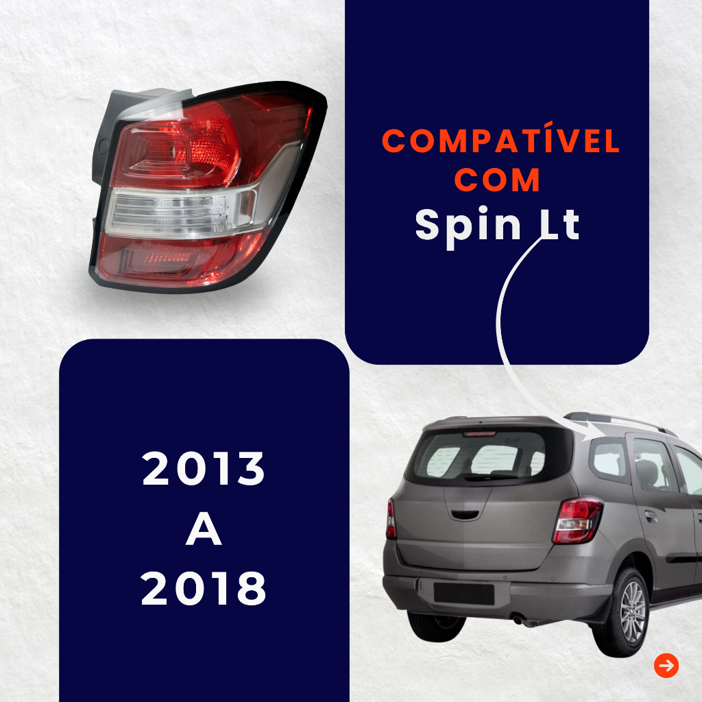 Lanterna Traseira Gm Spin 2013 A 2018 Borda Preta Original Fitam · foto 2