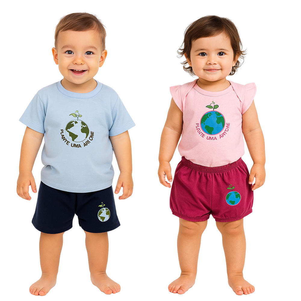 Coleção Plante Uma Árvore Macacão Body Conjunto Infanto Juvenil Menino Menina Macacão Bebê Plush Algodão Verão Inverno