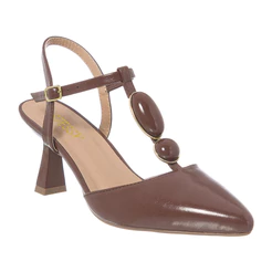 Scarpin Feminino Sapato Salto Alto Taça Slingback Pedras Lesma Elegante Confortável Fashion Leve