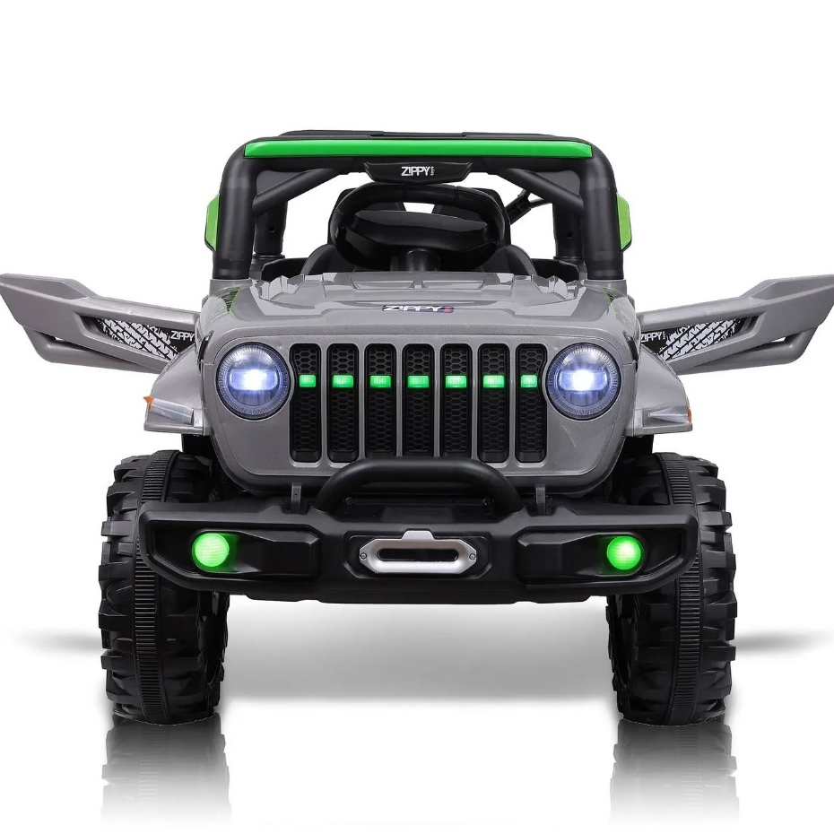 Quadriciclo Elétrico Infantil da Zippy Toys Carrinho de Passeio Jeep C/ Controle Remoto Som e Musica