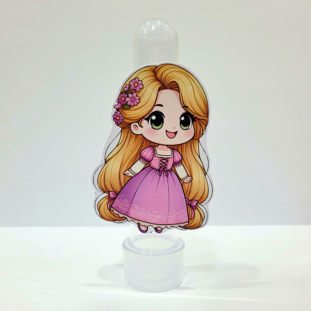 Aplique 3D para Tubete Princesa Disney Rapunzel - Personalizado para Lembrancinha - Pegue e Monte