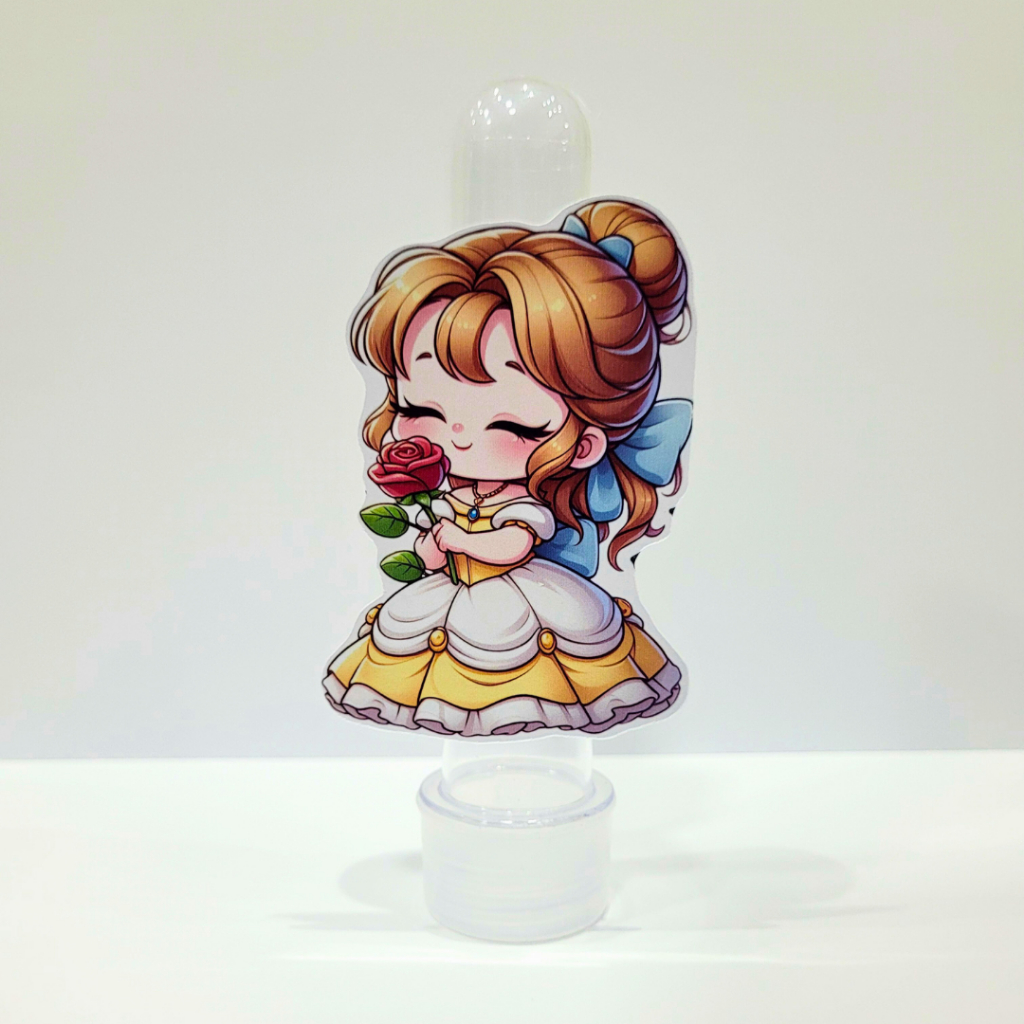 Aplique 3D para Tubete Princesa A Bela e a Fera Disney  - Personalizado para Lembrancinha - Pegue e Monte