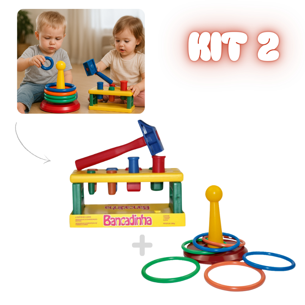 Kit Boa mira + Bancadinha Brinquedos educativos para criancas e bebes em Oferta na Shopee