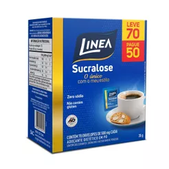 Adoçante em pó Sucralose Linea Leve 70 e Pague 50 Sachês de 500mg