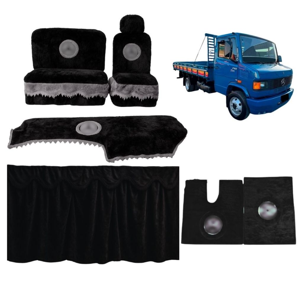 Kit Capa de Banco +Painel +Tapete+ Cortina Chinil Para Mb710