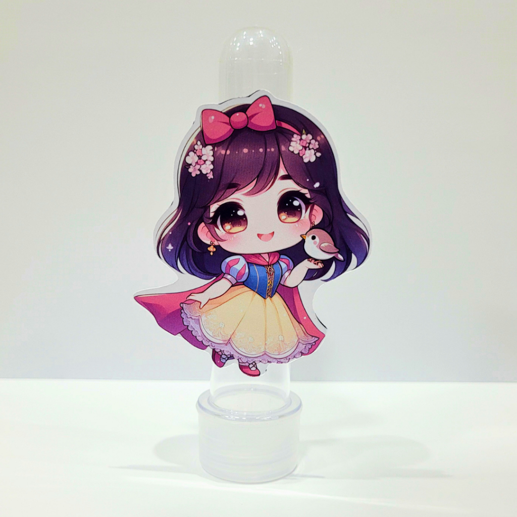 Aplique 3D para Tubete Princesa Disney Branca de Neve - Personalizado para Lembrancinha - Pegue e Monte