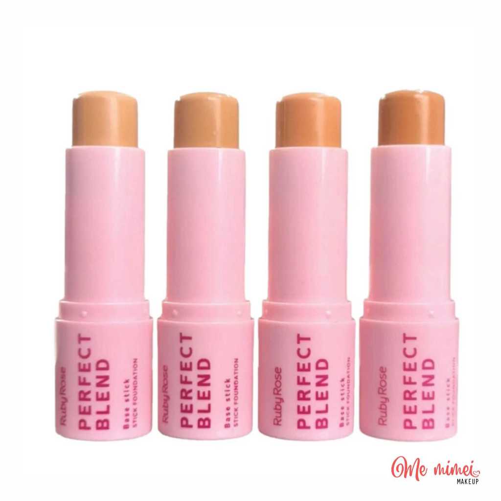 Base em Bastão Ruby Rose Perfect Blend HBM300 – Cobertura Natural, Fácil Aplicação, Base Facial Stick 6,68g