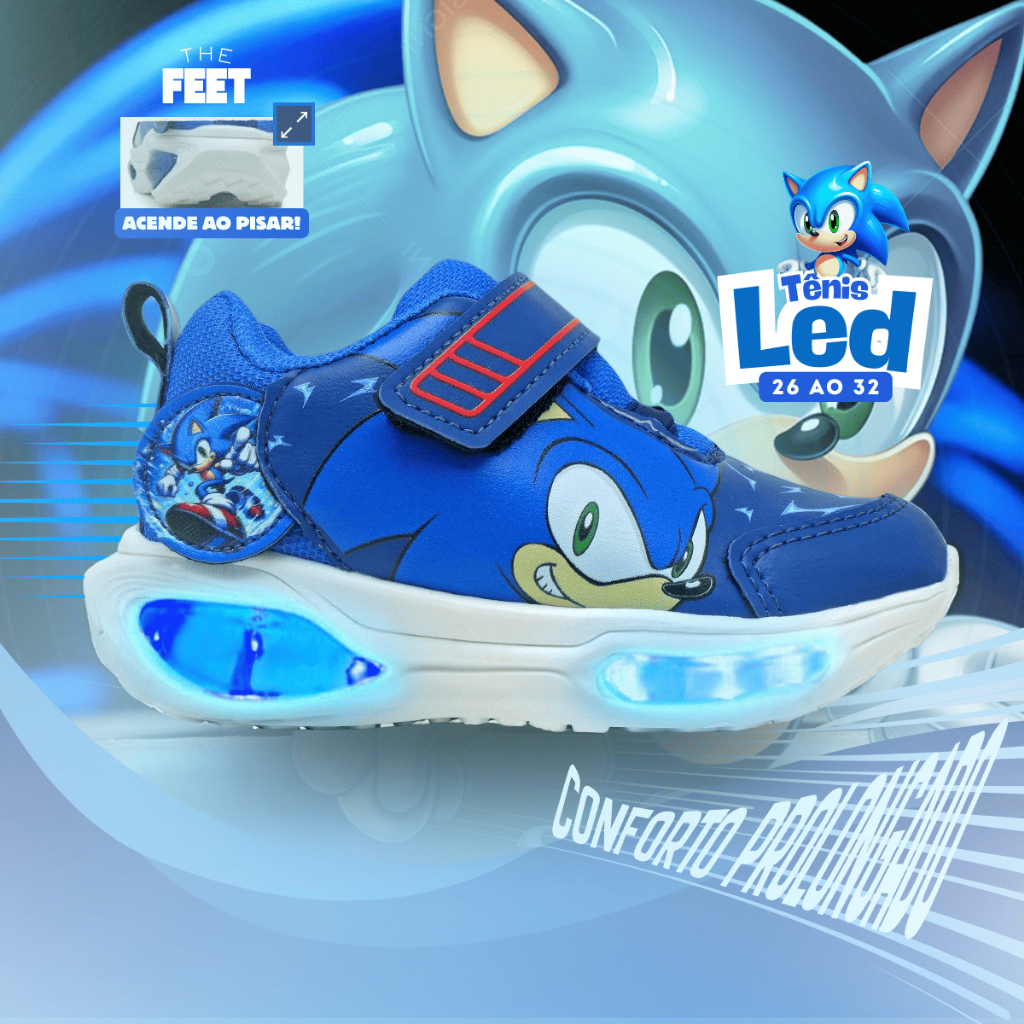 Tênis Infantil com LED, Estilo e Conforto para Meninos  - Oferta Relâmpago do