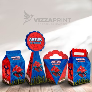 Kit 20 Caixinhas Personalizadas Homem Aranha ( 5 de cada ) Festa Personalizada - Lembrancinha para Festa em Oferta na Shopee
