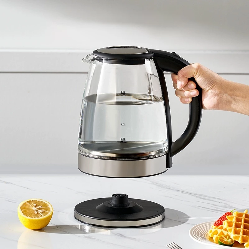Chaleira Elétrica de Vidro/Inoxidável,1.8L 127V/220V Tampa e Desligamento Automático — imagem 1