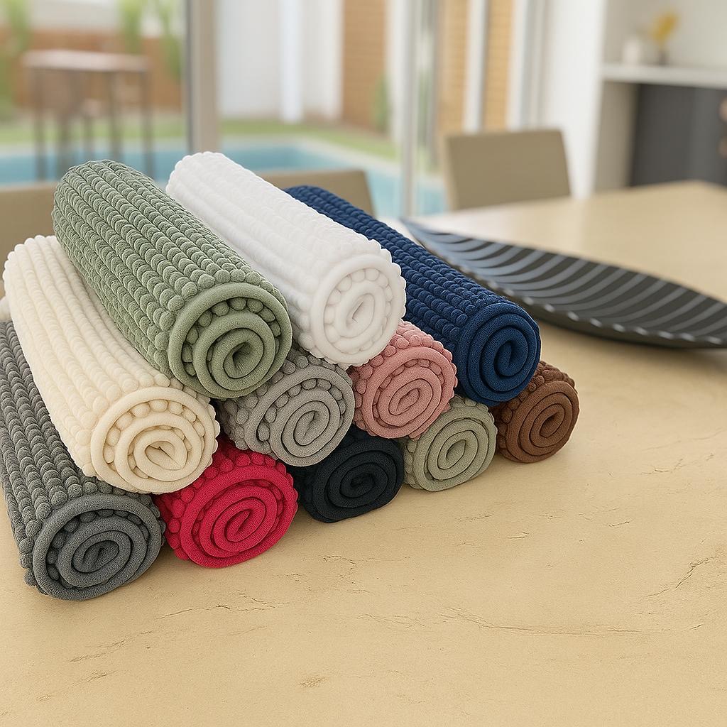 Kit Tapetes Banheiro Bolinha Antiderrapante Microfibra Varias Cores