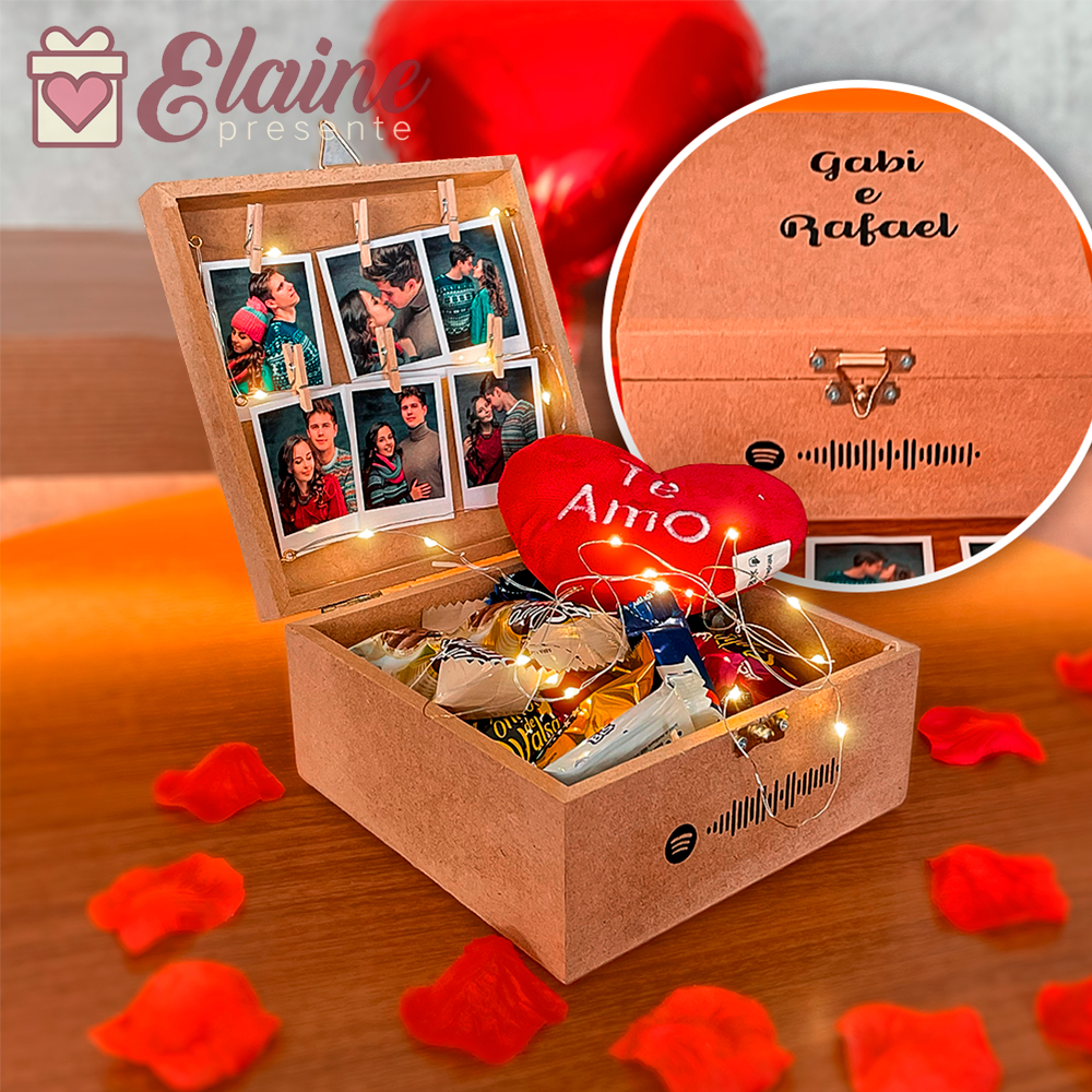 Cesta de presente para namorado(a) com fotos personalizada