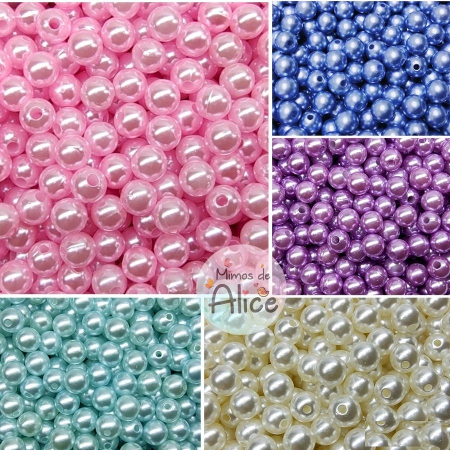 Perolas Premium 500/1000 peças Candy Collor Strong 8 mm 5 cores ou unica para bijuterias artesanato