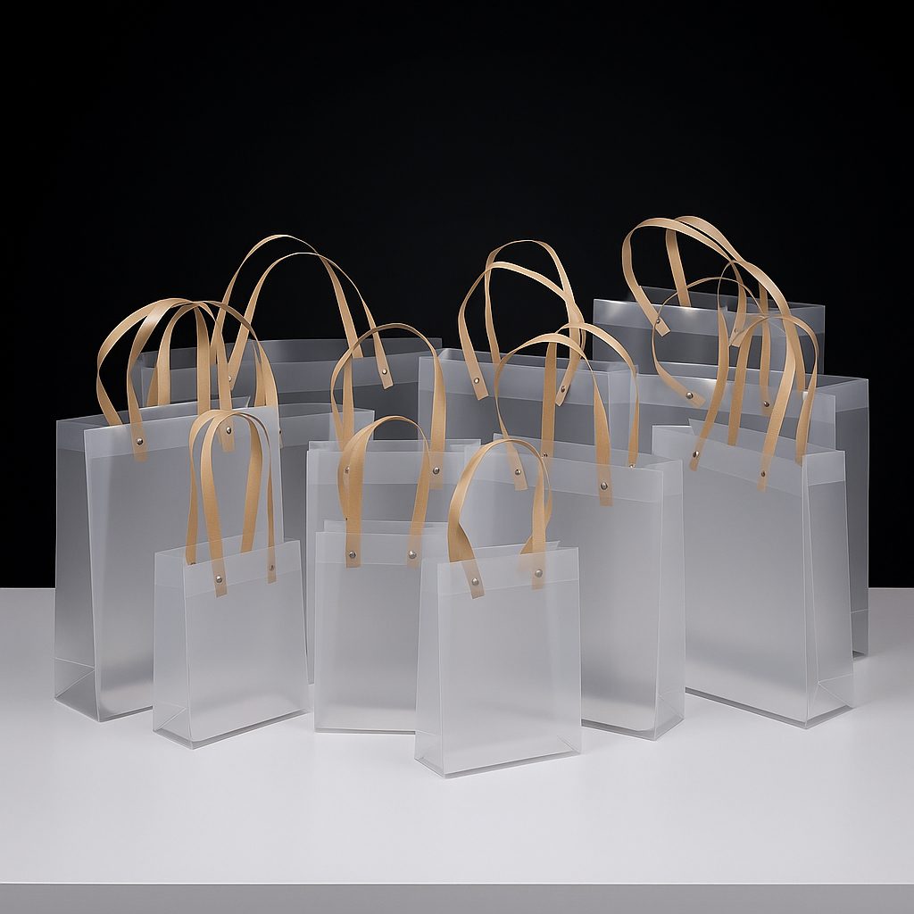 Kit 12 Sacolas de Plástico Transparente Fosco para presentes decoração lembrancinha em Oferta na Shopee