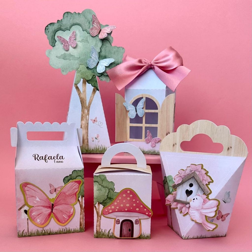 KIT PEGUE E MONTE | JARDIM ENCANTADO Personalizado |  Lembrancinhas Festa Infantil |  Inclui Laço e apliques