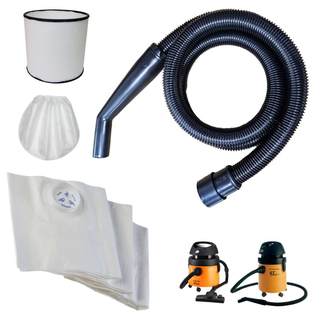 Kit 3 Sacos Descartável+Mangueira+Filtro Permanente e TNT Para Aspirador Electrolux Gt3000 Pro e A20
