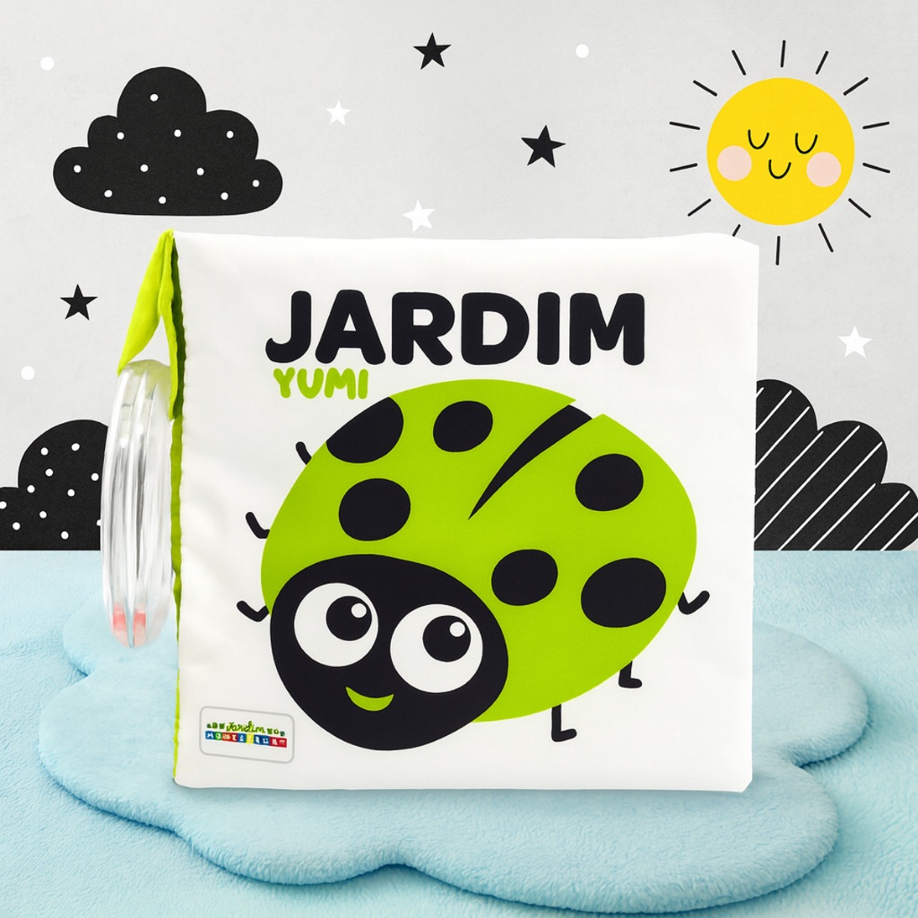 Livro De Pano Macio Para Bebês Alto-contraste Jardim Sensorial Bebê Chocalho 0 A 6 Meses Montessori em Oferta na Shopee