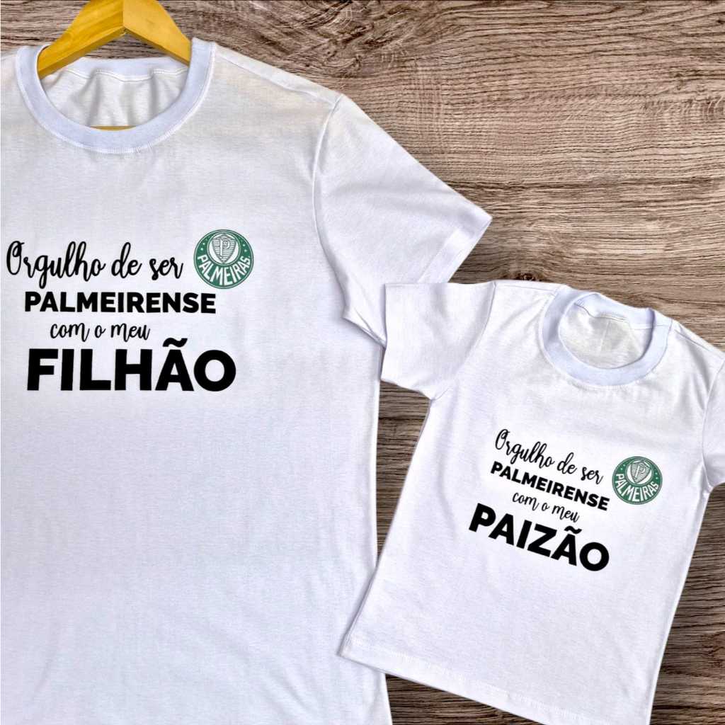 Kit Camiseta Personalizada Adulto e Infantil Tal Pai Tal Filho Futebol Clube Verde