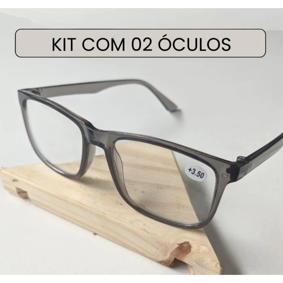 Kit com 2 Óculos Cinza para Leitura / Trabalho / Descanso – Unissex em Oferta na Shopee