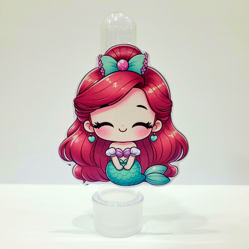 Aplique 3D para tubete Princesa Ariel Disney - Personalizado para Lembrancinha - Pegue e Monte