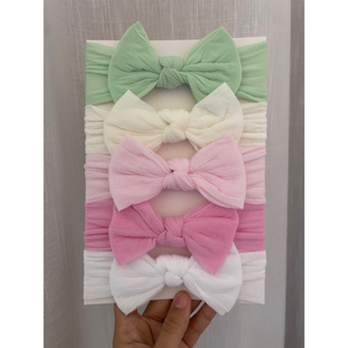 kit 5 Laços Turbante Bebê rn menina luxo , molinho , não machuca a cabecinha, enxoval maternidade em Oferta na Shopee