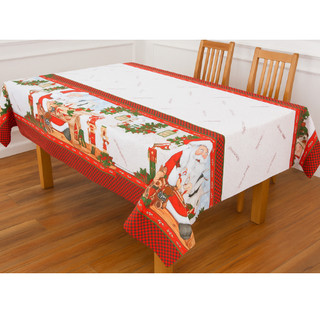 Toalha para Mesa de Natal Térmica e impermeável, por Metro, 4,6,8,10 cadeiras - Pvc