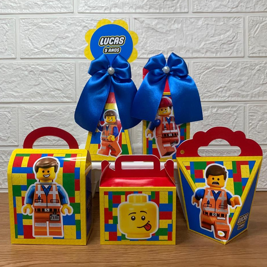 Personalizados Para Festa Lego Kit Para Festas (PEGUE MONTE) em Oferta na Shopee