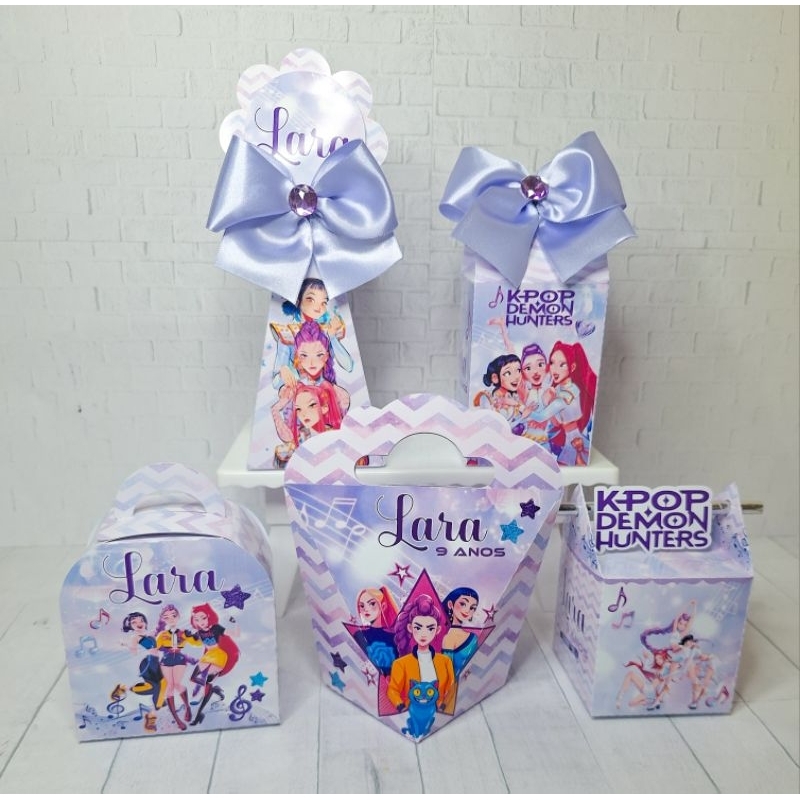 Kit caixas Guerreiras do Kpop personalizada + brinde/ lembrancinhas de aniversário / aniversário/ festa