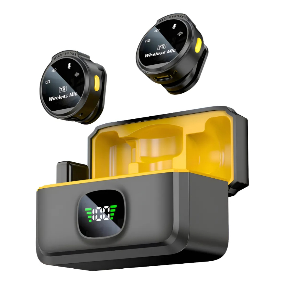 Xiaomi J6 Microfone De Lapela Duplo Sem Fio Android Preto/amarelo Tipo-c