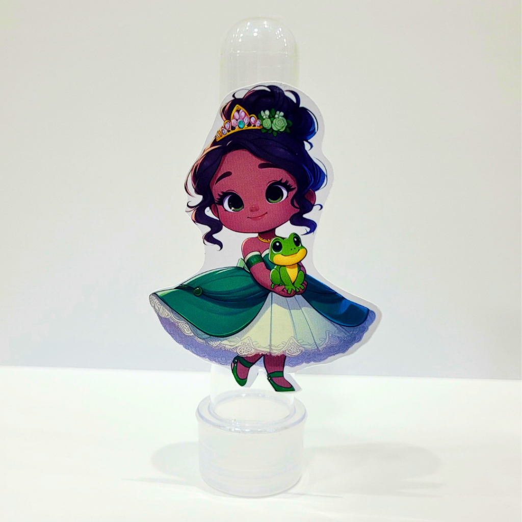 Aplique 3D para tubete Disney Princesa Tiana - Personalizado para Lembrancinha - Pegue e Monte