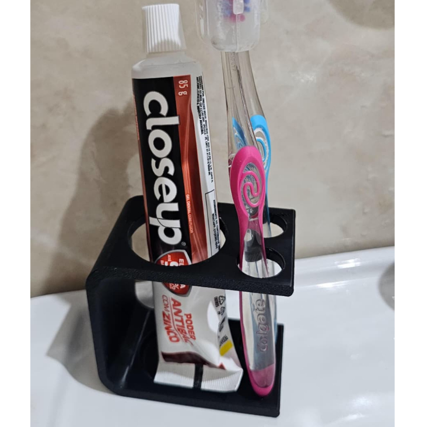 Suporte de Bancada para Escovas de Dente e Pasta – Organização no Banheiro