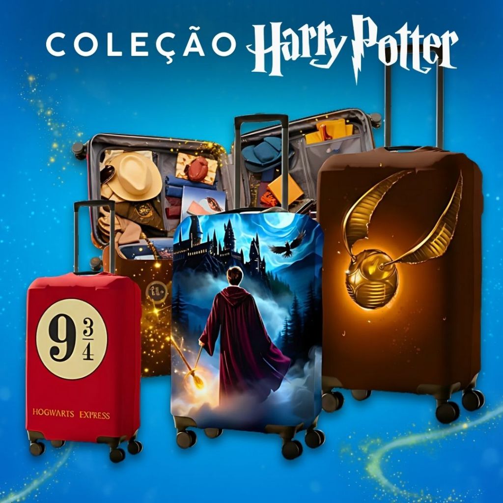 Capa Protetora Para Mala Viagem Elástica Personalizada Harry Potter Diversos Modelos (03)