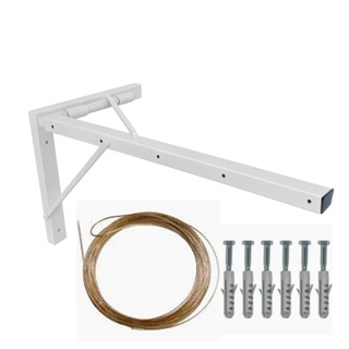 Varal Reforçado Retrátil Para Parede Ou Muro 50x30x28 Cm Branco em Oferta na Shopee