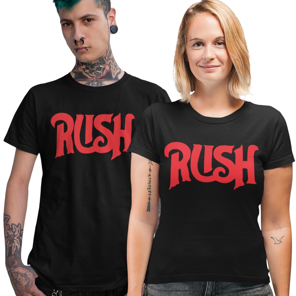 Camiseta 100% Algodão Fio 30.1, mASCULINA/B.Look. Estampada A Mão Frente e Costas em Serigrafia. Banda de Rock Rush em Oferta na Shopee