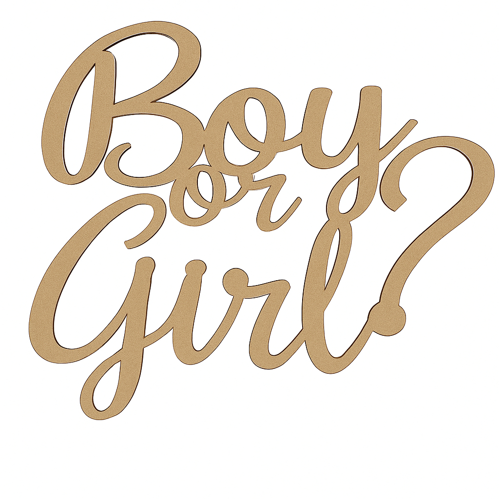 Letreiro Decoração Boy or Girl Chá Revelação Mdf Cru Lettering Baby em Oferta na Shopee