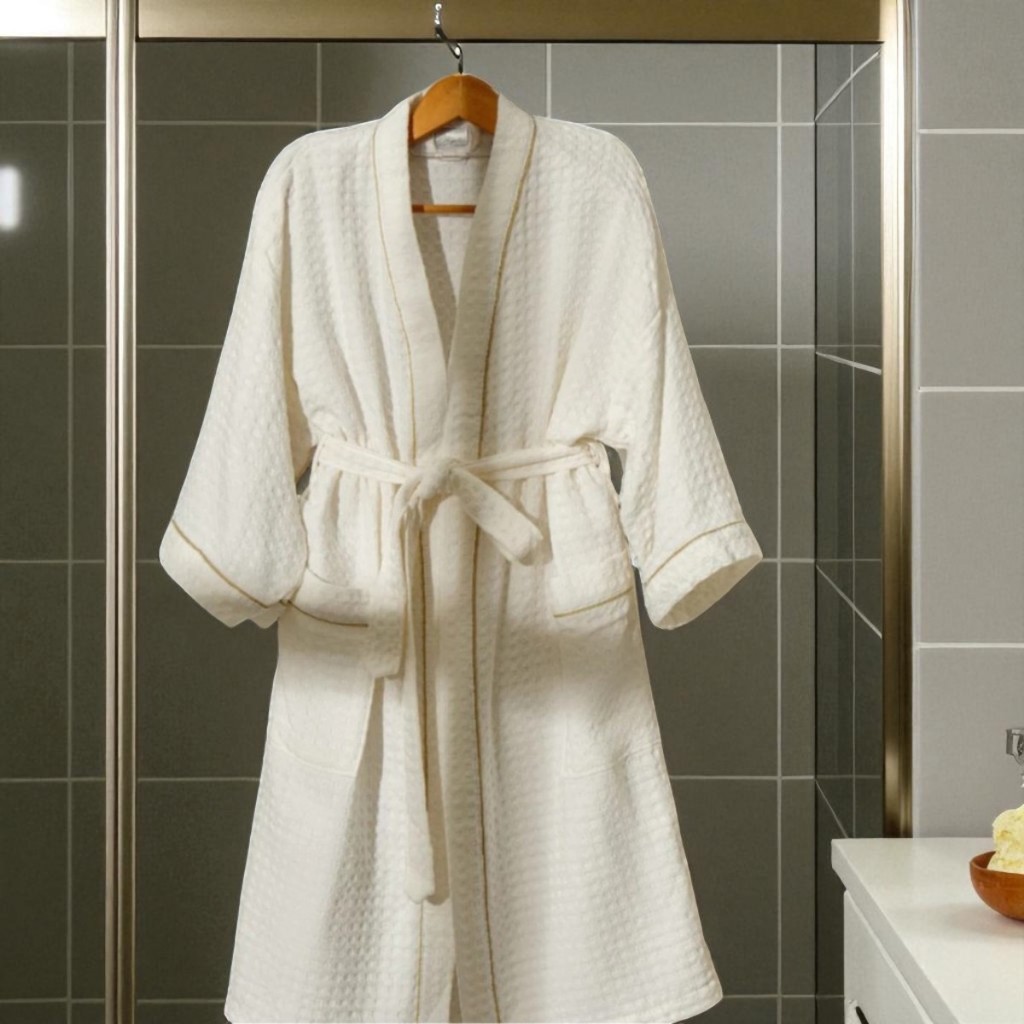 Roupão Algodão Piquet Hotel 5 Estrelas Spa Pousada Resort Luxo Qualidade Premium em Oferta na Shopee