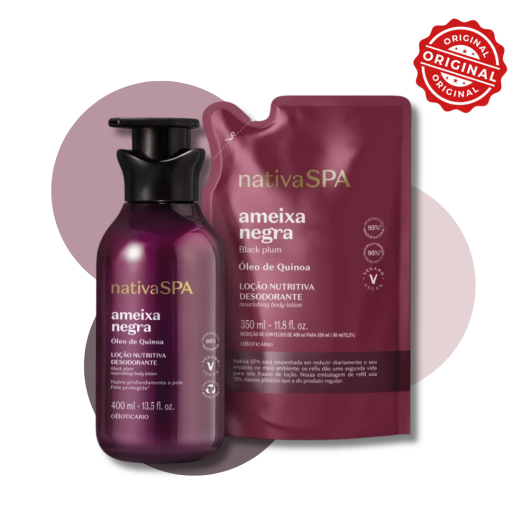 O Boticário Nativa Spa: Ameixa Negra: Loção Corporal e Refil  - A ESCOLHER