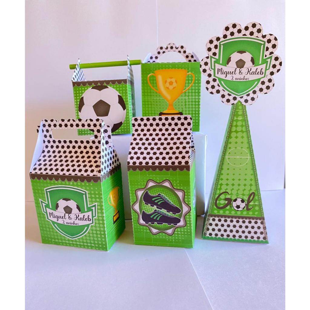 KIT FESTA FUTEBOL Personalizado Pegue e Monte Lembrancinhas - Aniversário - Caixinha Personalizadas