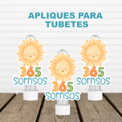 Apliques para Tubetes Tema 365 SORRISOS menino
