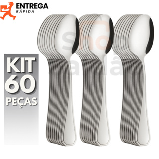 Kit 60 Colher de Mesa Jogo de Talhares em Aço Inox Colheres de Sopa para Cozinha Jogo de Talheres em Oferta na Shopee