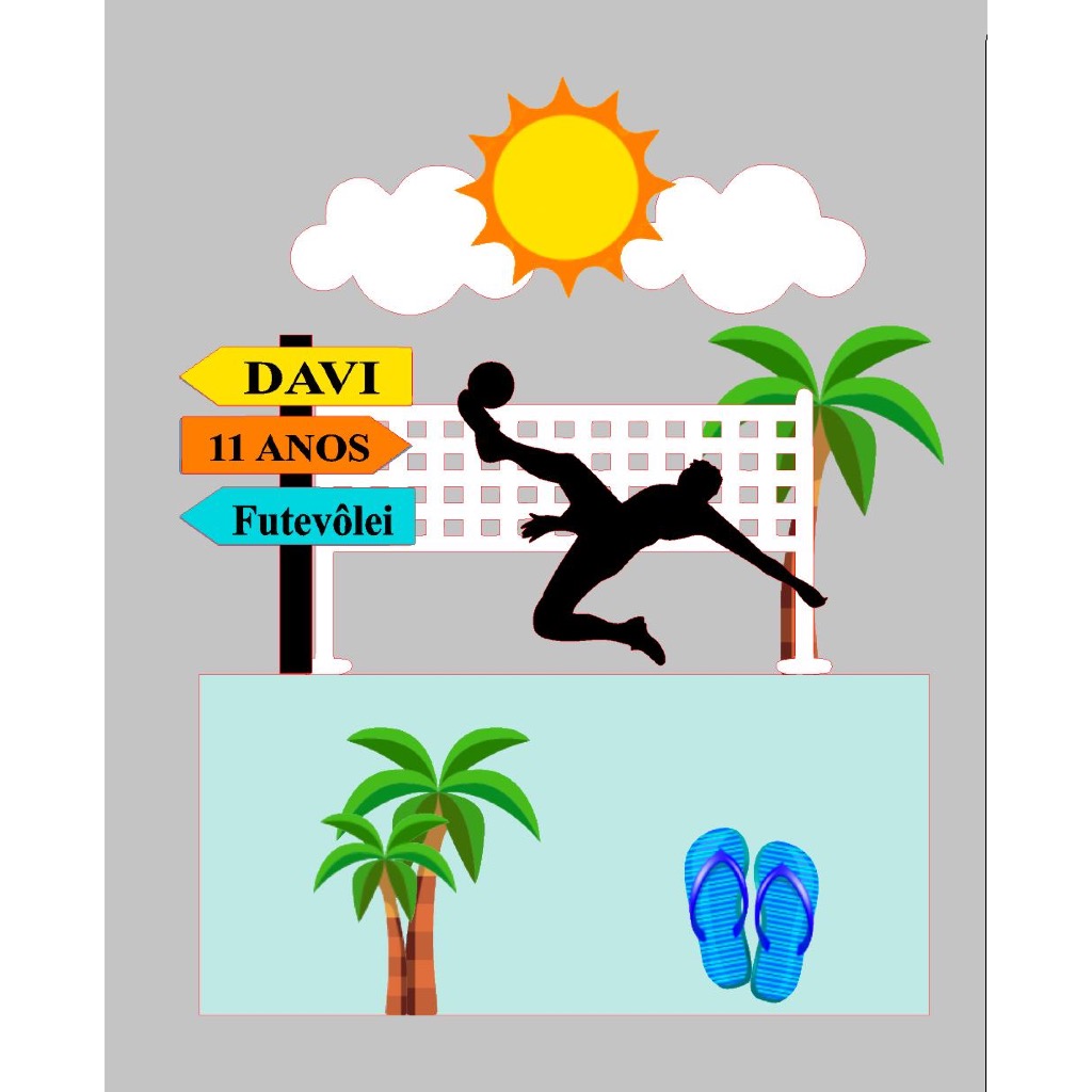 Topo de Bolo Futevôlei - Comprar com Melhor Preço em Padaria