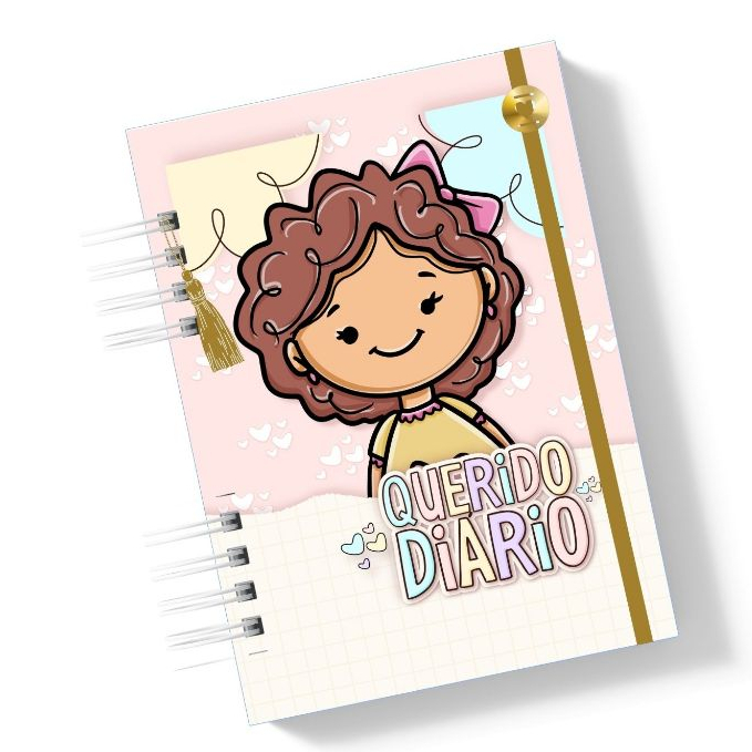 Caderno Personalizado A5 - Meu Querido Diário - 200 Páginas - Capa Dura 15,5x21,5cm