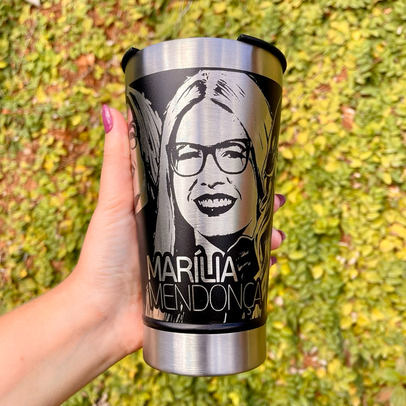 Copo Térmico Marília Mendonça Personalização em 360 Graus 473 ML Personalizado NOME em Oferta na Shopee