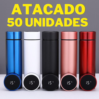 kit 50 Garrafa 500ml LEDTérmica Em Aço Inox  Termômetro Digital Estilo Moderno e Isolamento personalização personalizada em Oferta na Shopee