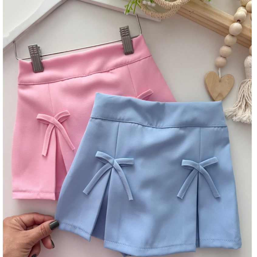 Short Saia Infantil Alfaiataria Menina  blogueirinha verão
