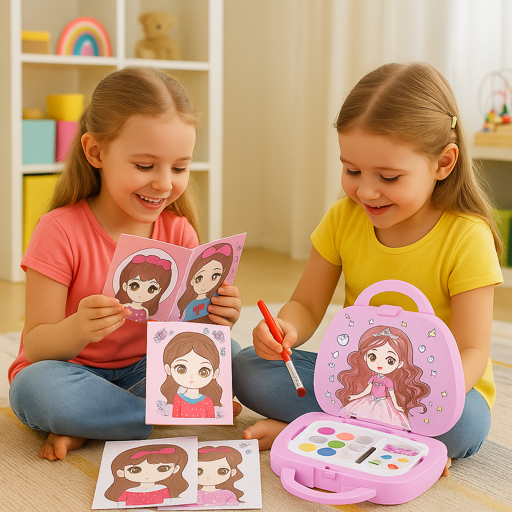 kit de Maquiagem Infantil Maleta do Sonhos Princesa Rosa Criança Menina Brinquedo Educativo Presente
