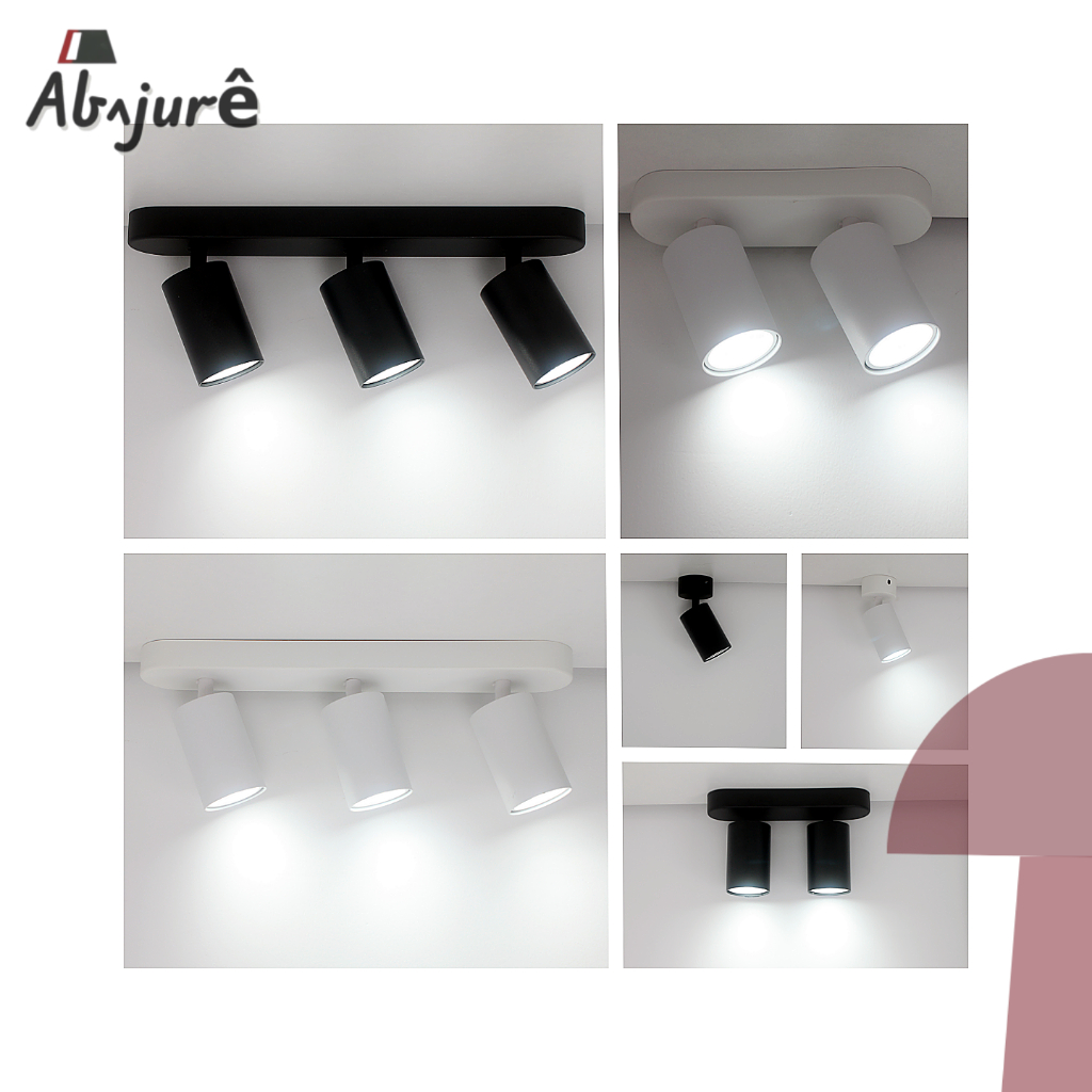 Spot Sobrepor Preto Arandela De Parede Spot Unitário Duplo Triplo Led GU10 Minimalista SLim em Oferta na Shopee