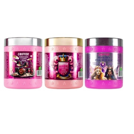 KIT CRONOGRAMA CAPILAR PINK ROSE (3 UNIDADES) - Hidratação, Umectação e Reconstrução Extrema