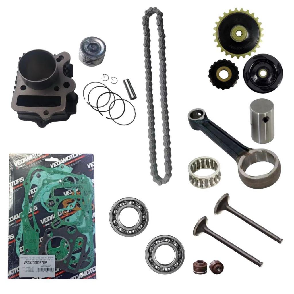 Kit Motor Cilindro 90cc +biela+tensor+corrente+rolamento+juntas Shineray jet50 phoenix e xy50 k